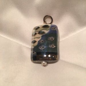 Lovely pendant in blue and cream.